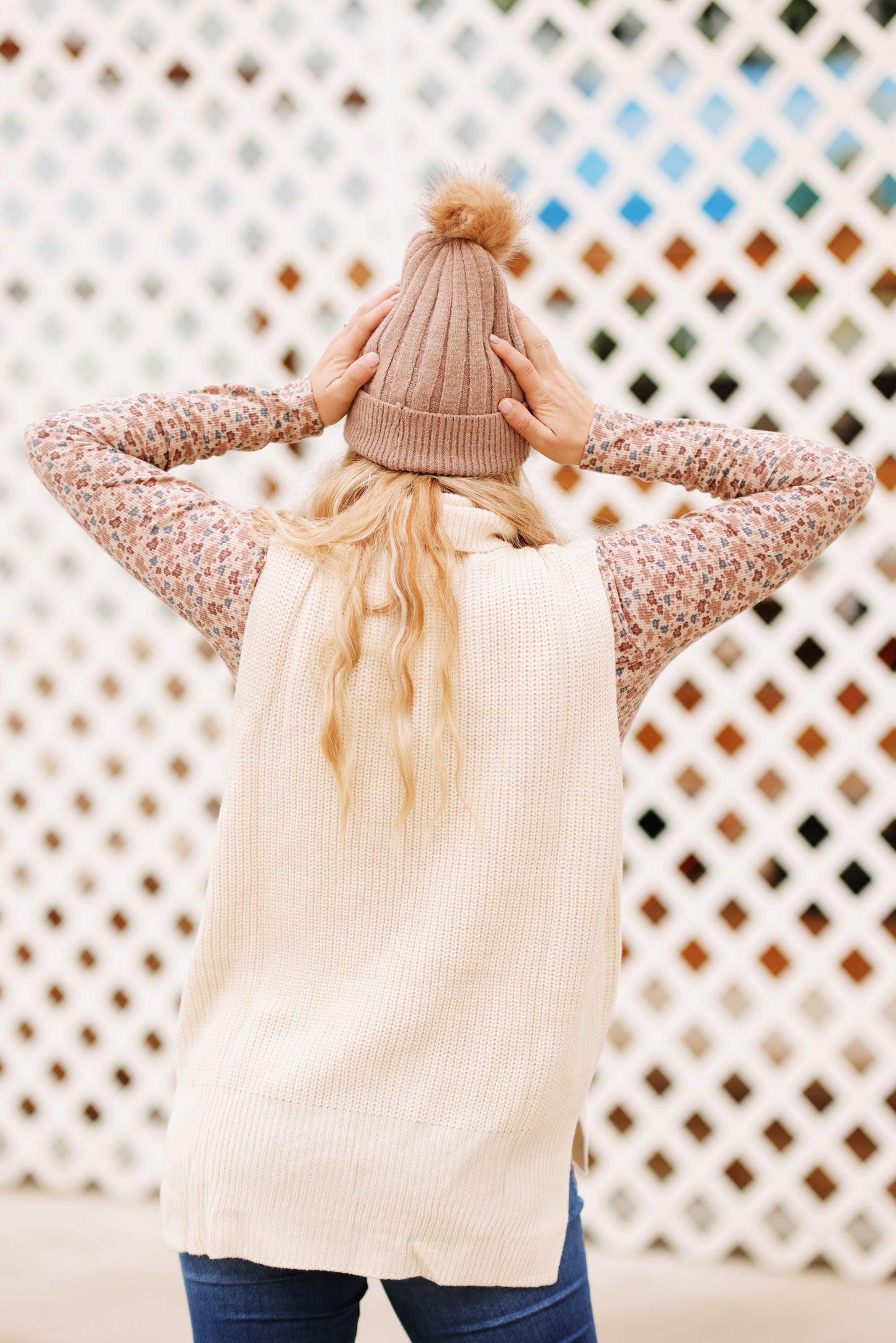 Knitted in Layers Vest-Ivory