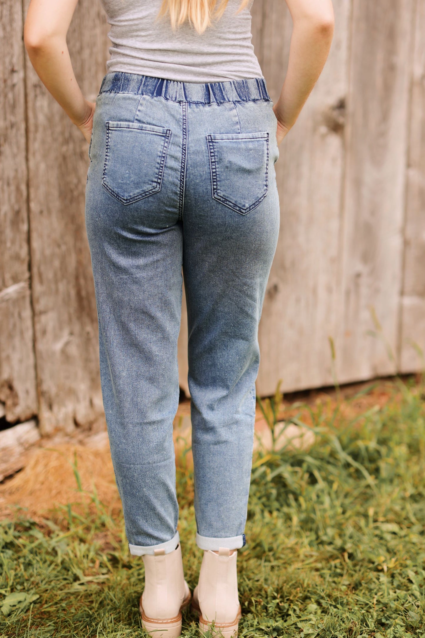 Vintage Days Denim Joggers-Blue (S-XL)