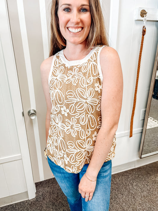Floral Muse Crochet Tank (S-XL)