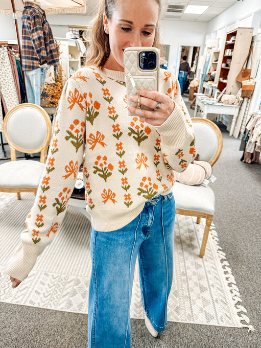 Floral Stitch Pullover