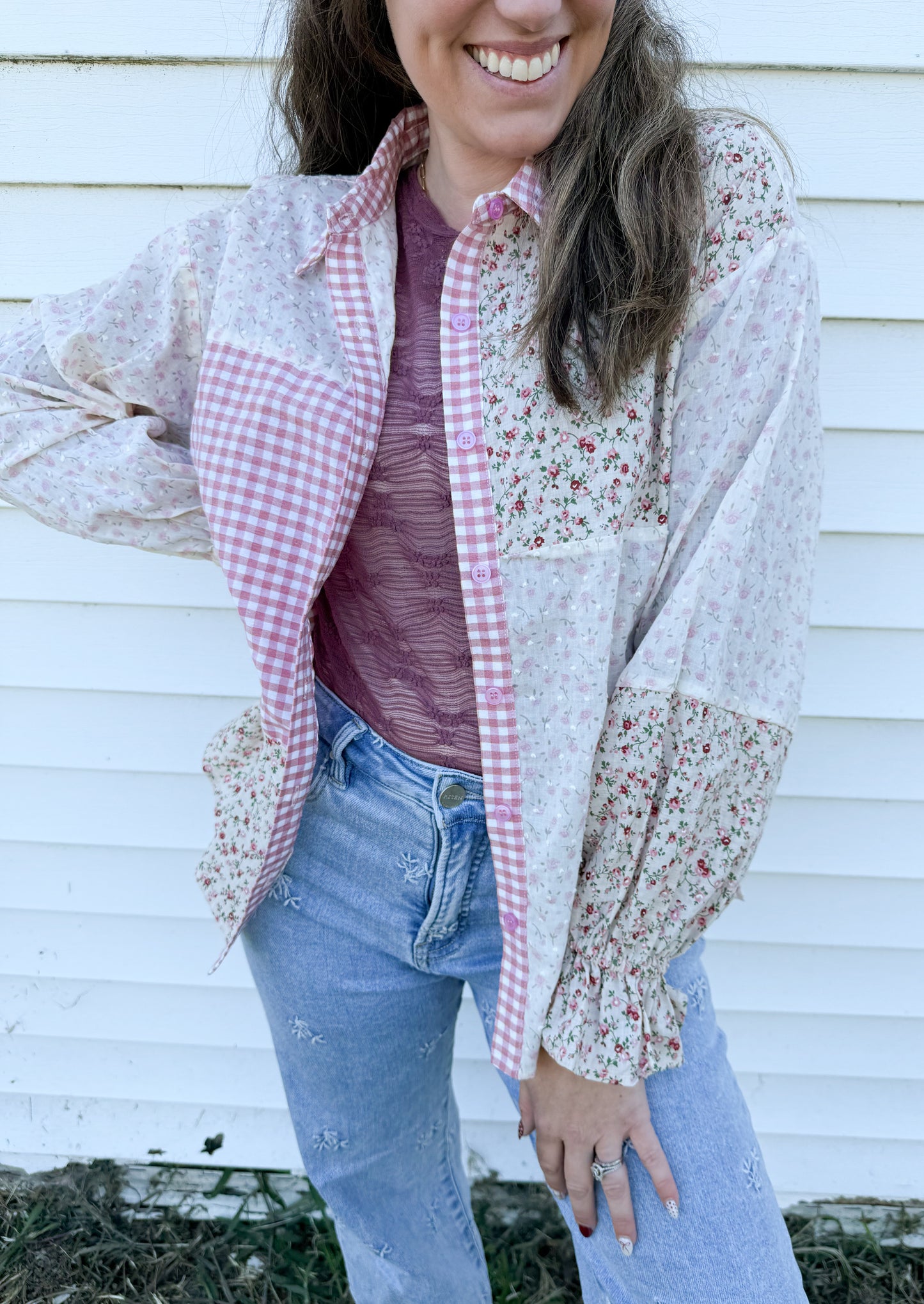 Cider & Roses Mixed Pattern Top (S-XL)