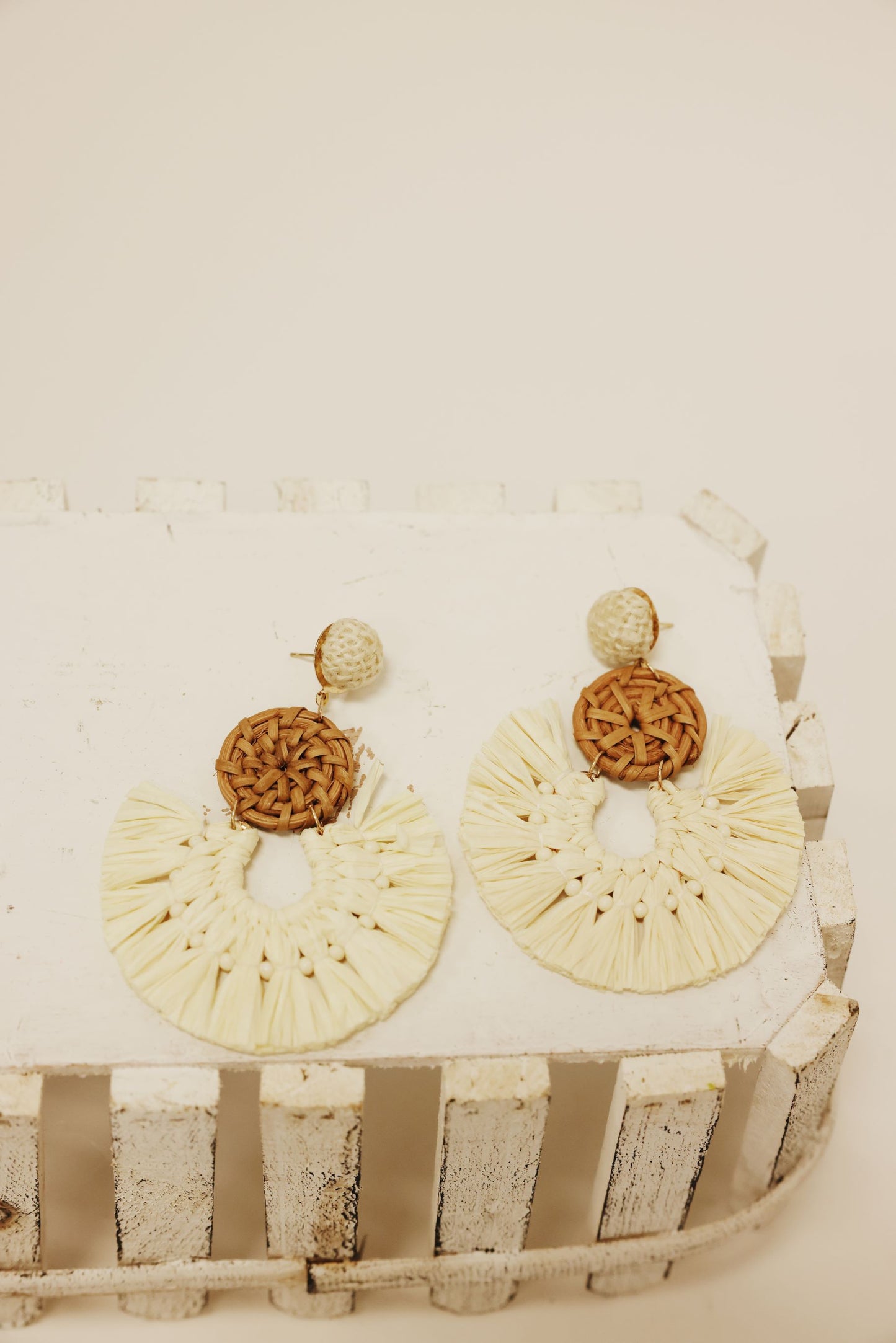 Earthy Ember Raffia Earrings (2 colors)