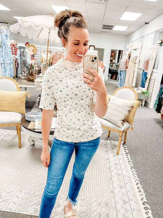 June Garden Pointelle Knit Top