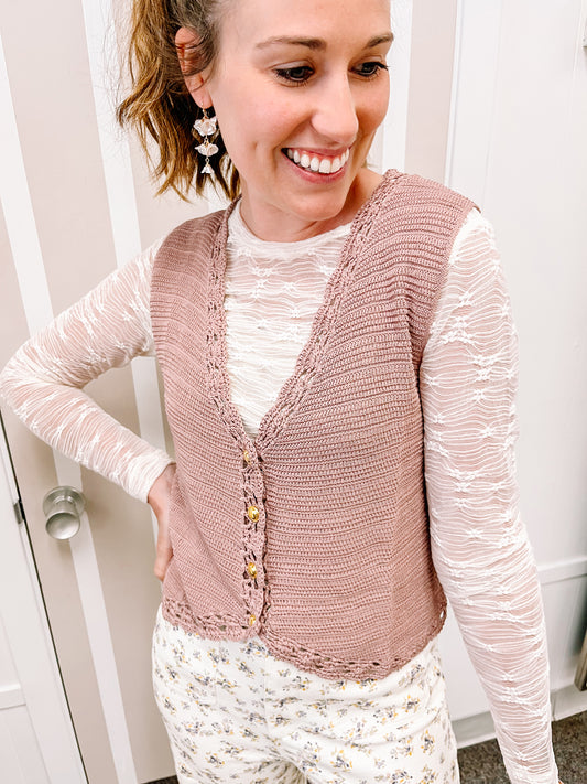 Rosy Days Knit Vest