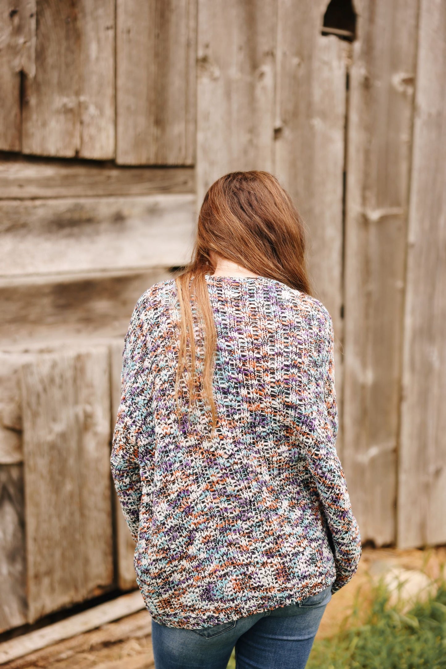 Warmth in Woven Cardigan-Purple Multi