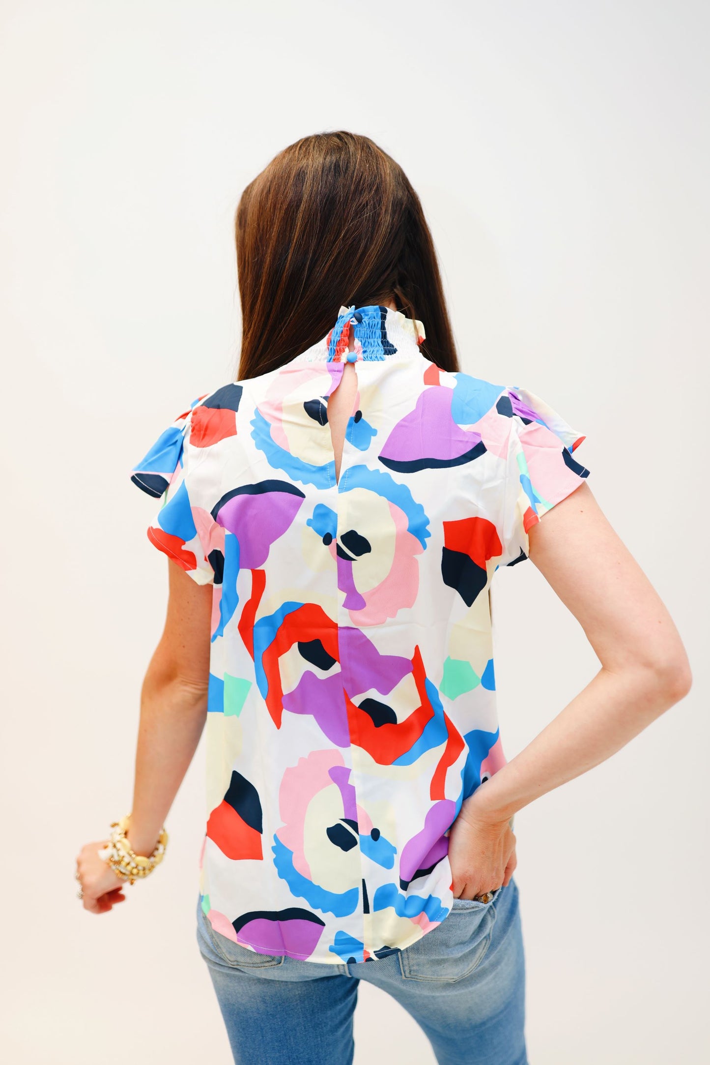 Abstract Floral Painting Blouse (S-XL)
