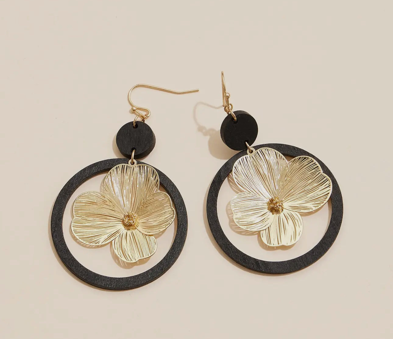 Floral Charm Dangle Earrings