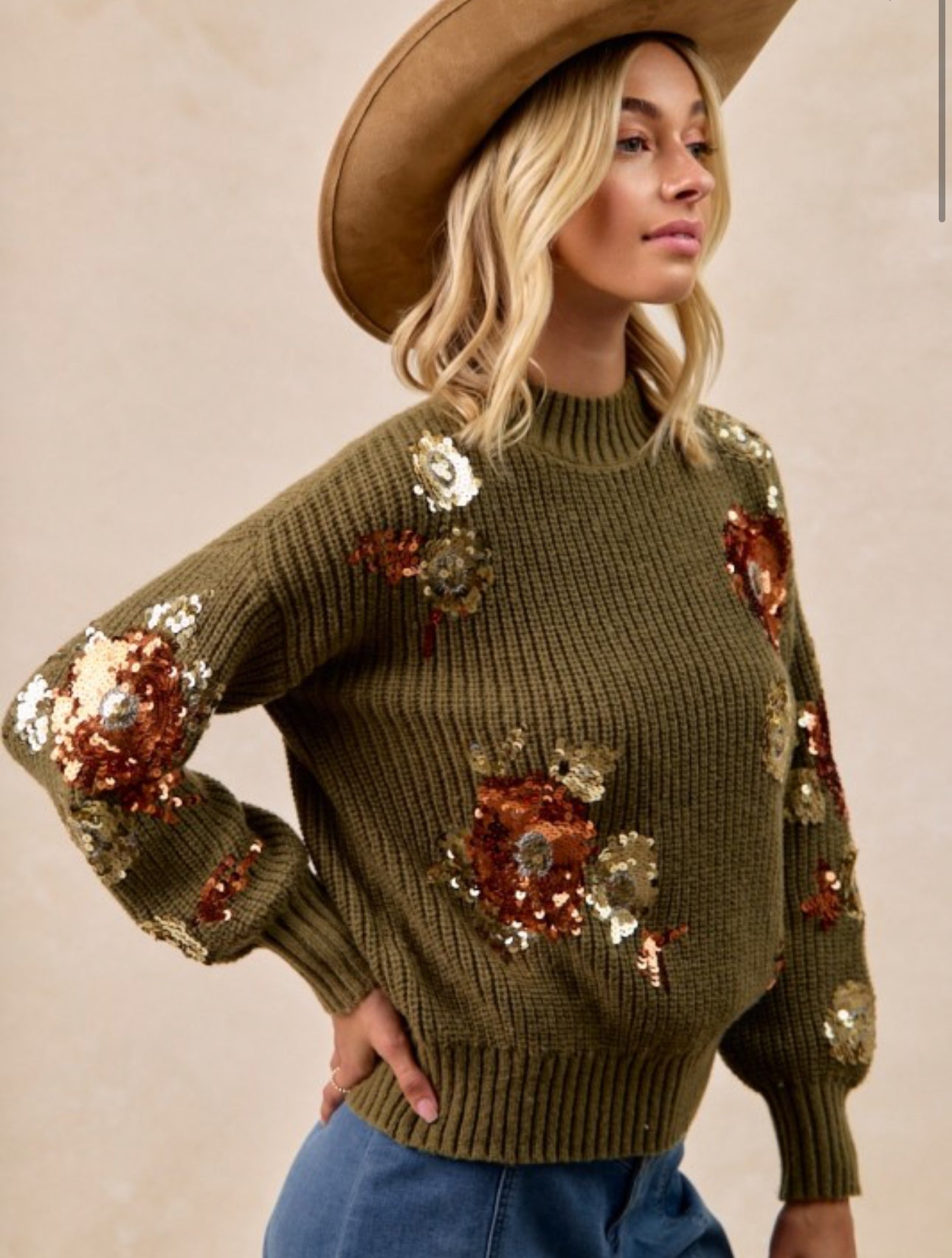 Holiday Cheer Sequin Sweater (S-XL)