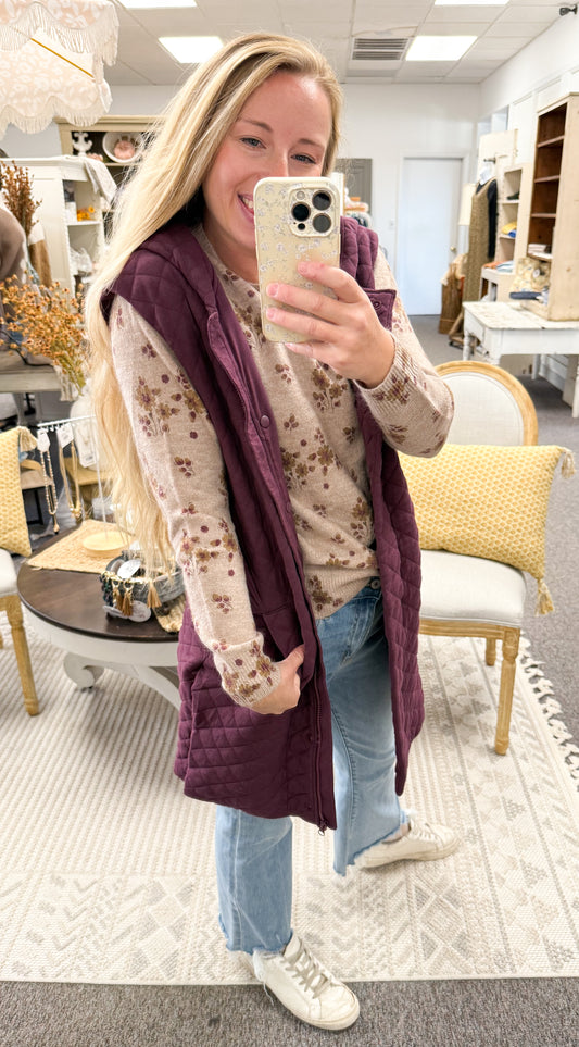 Dark Plum Crazy Quilted Vest