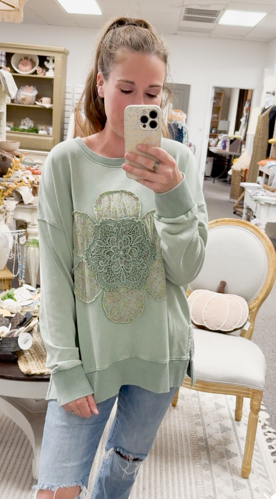 Faded Florals Sweatshirt