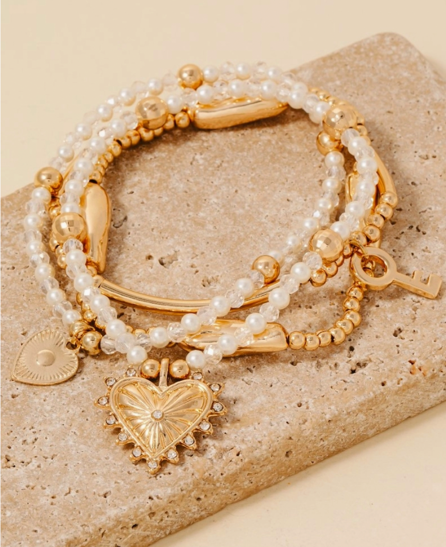 Heart Of Gold Bracelet Set