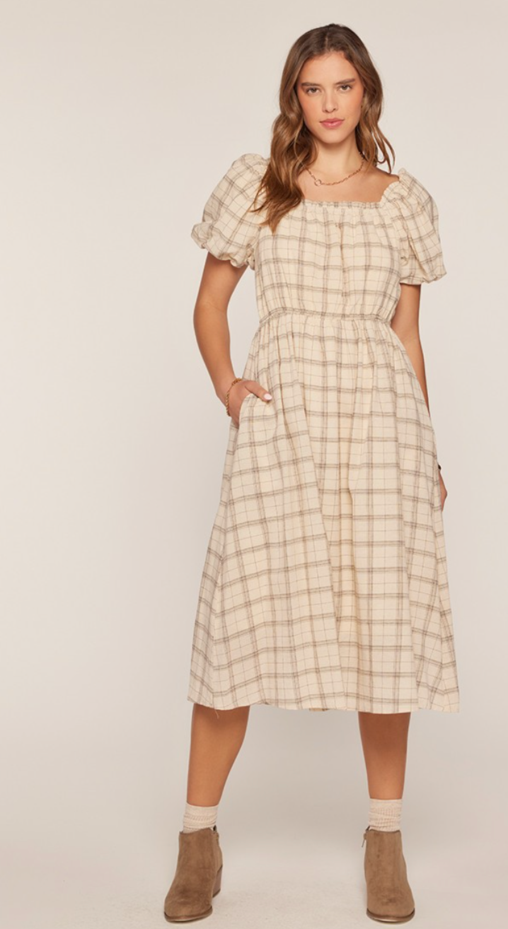 Pia Plaid Dress (S-XL)