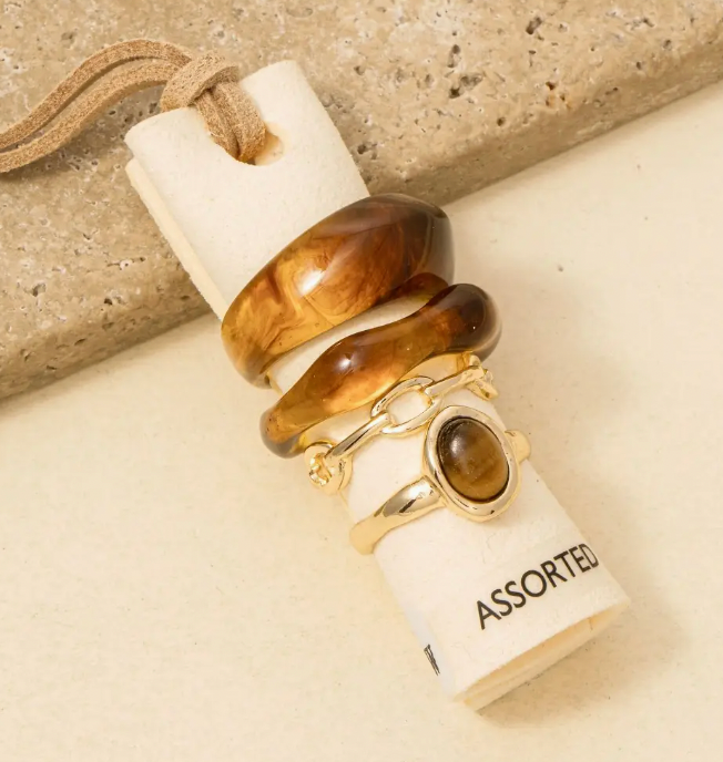 Chestnut Glow Ring Stack