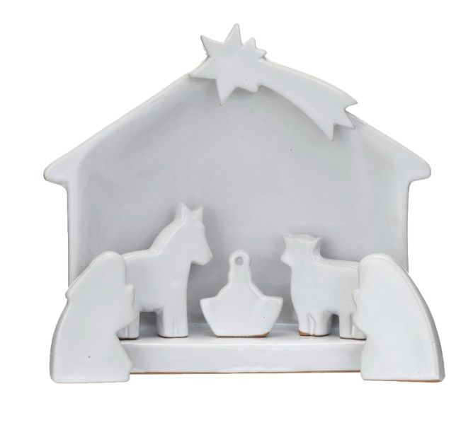 Glazed Nativity Set