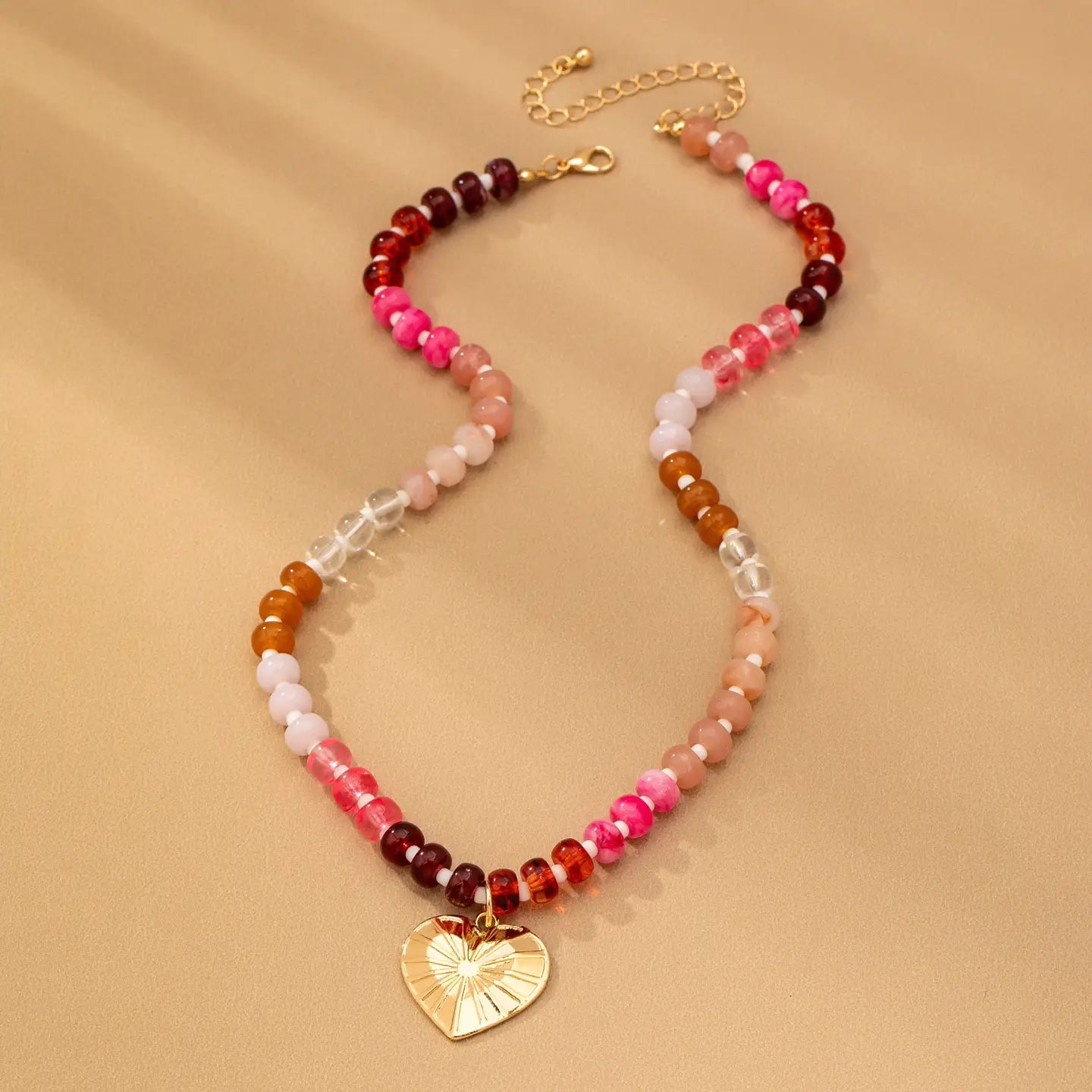 Bleeding Heart Beaded Necklace