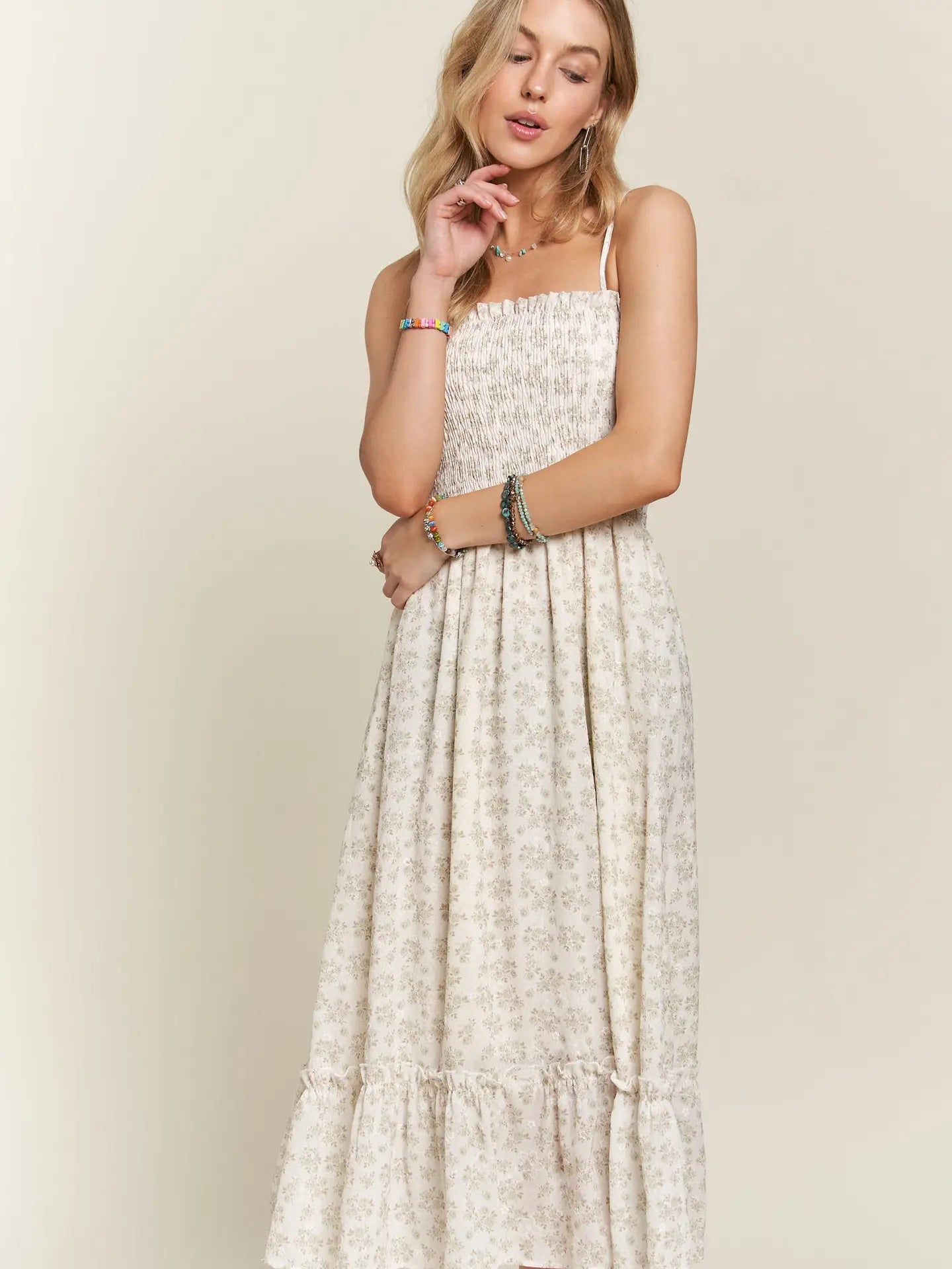 Garden Glow Smocked Dress
