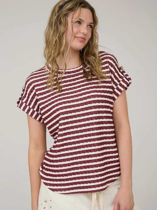 Berry Stripes Knit Top
