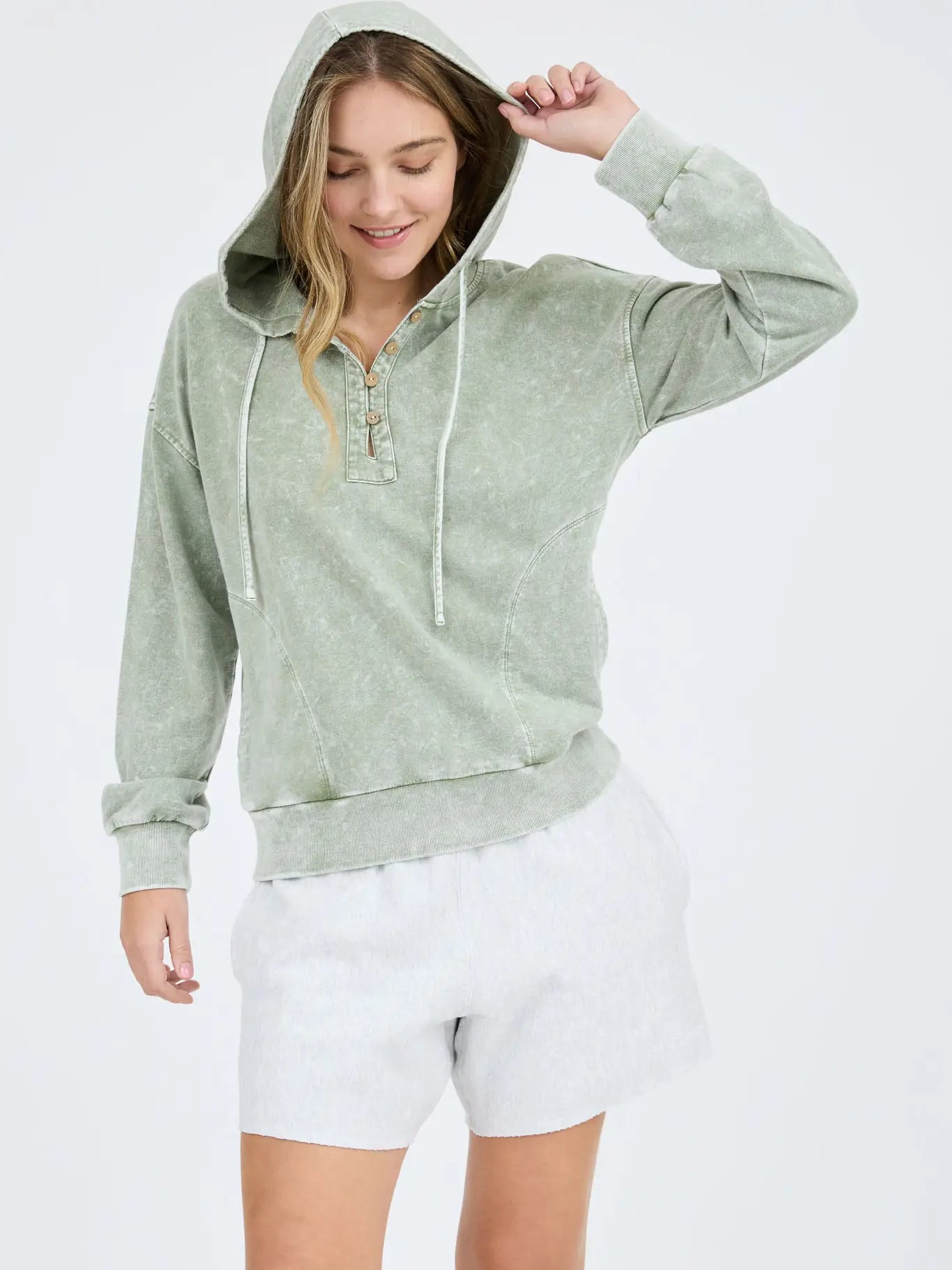 Cabin Season Hooded Sweater-Olive