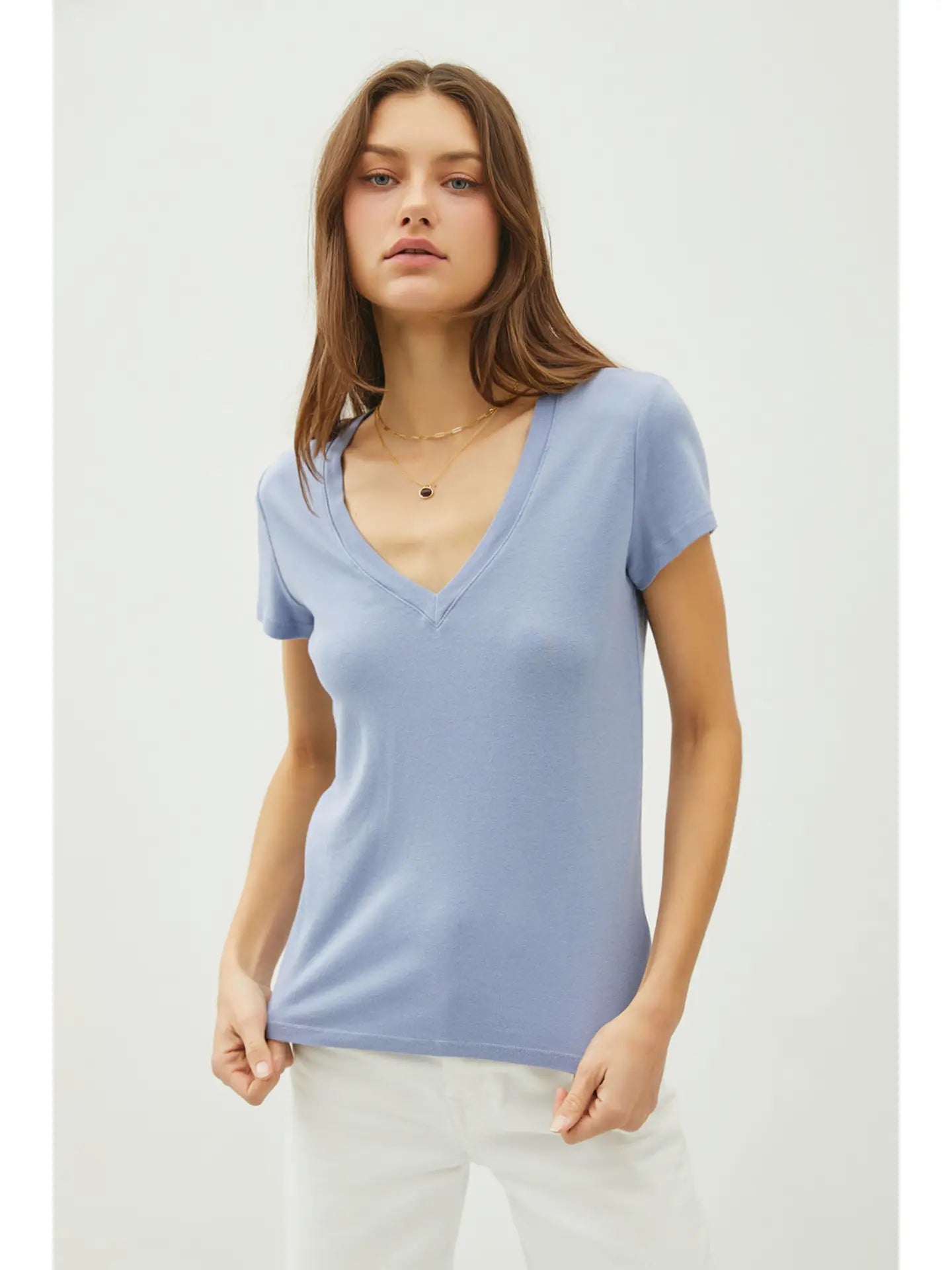 The Classic V-Neck-Light Blue