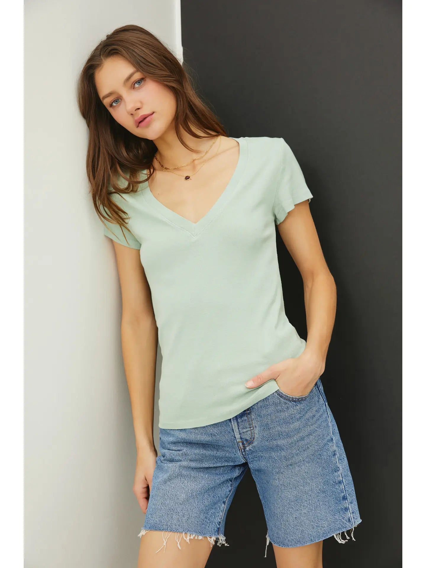 The Classic V-Neck-Light Sage