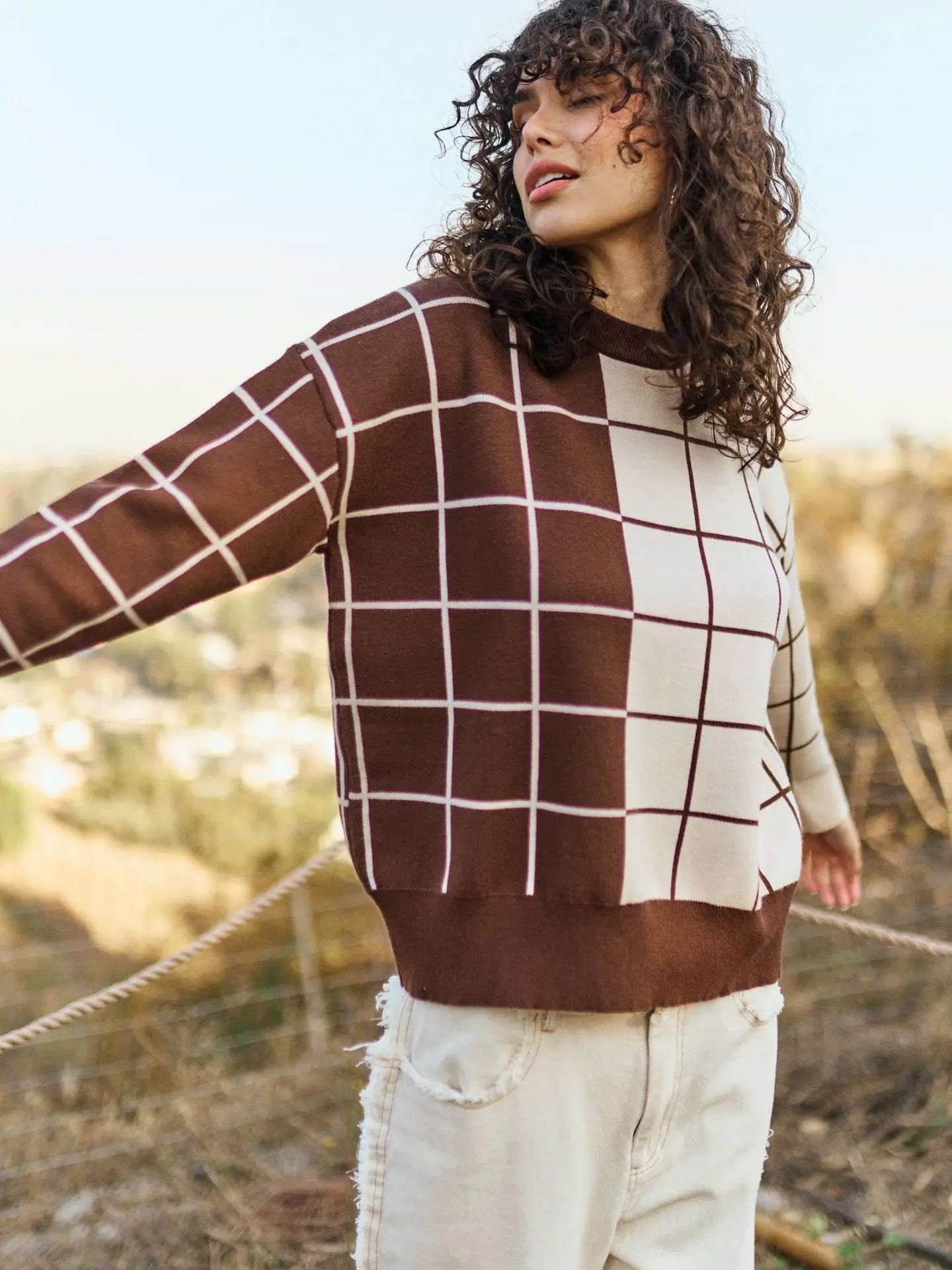 The Urban Mixed Grid Sweater