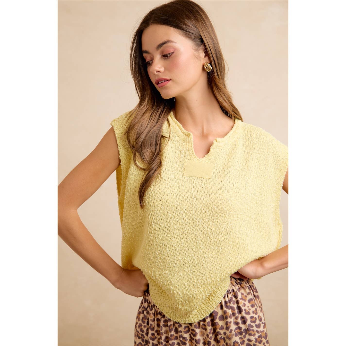 Lemon Twist Knit Top (S-XL)