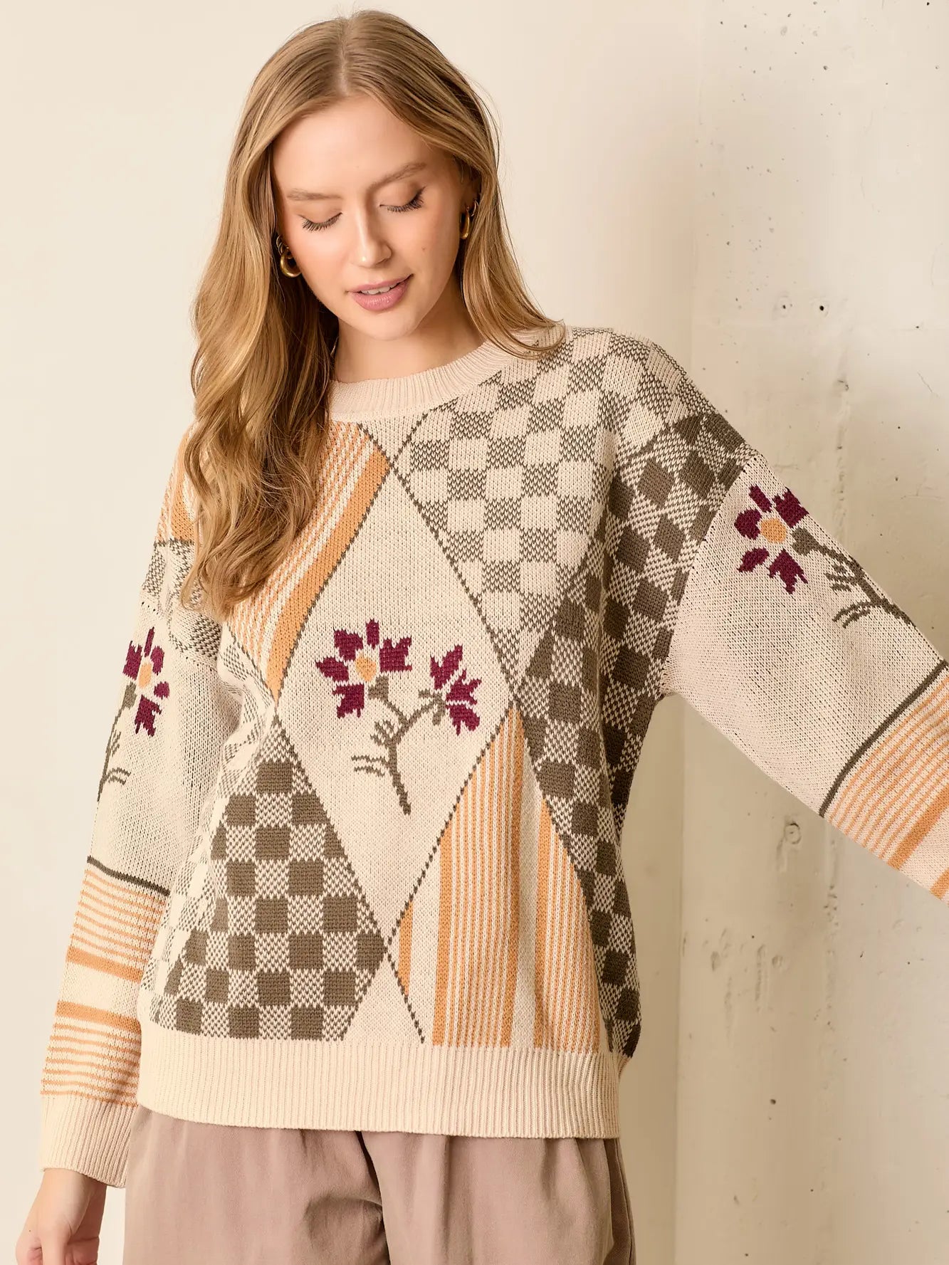 Patterned in Knit Sweater