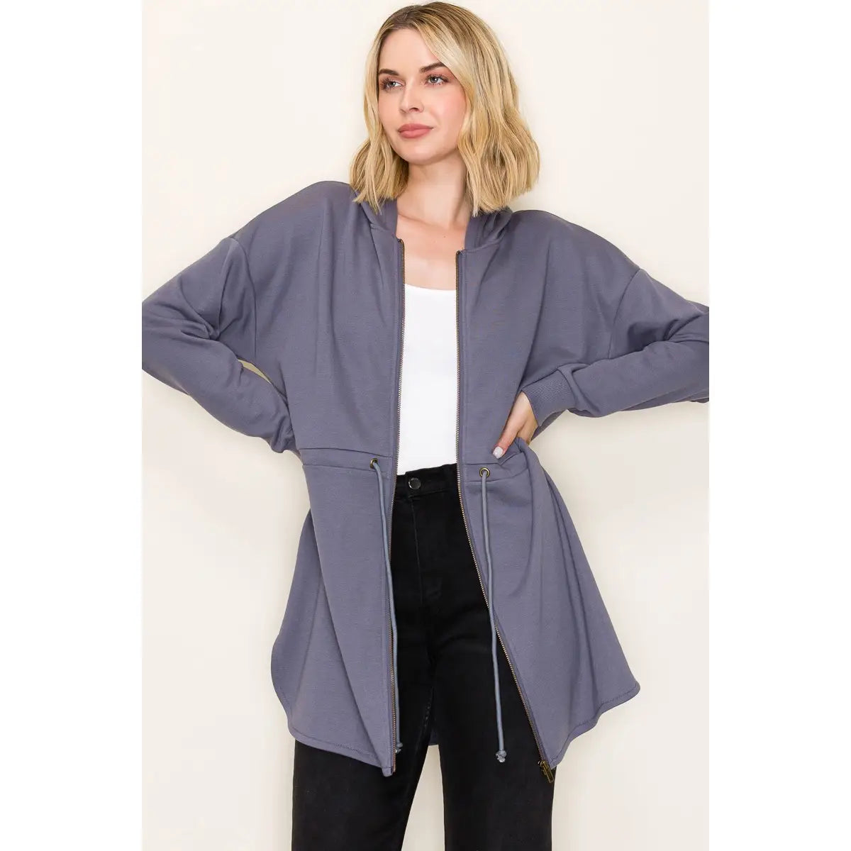 Pure Comfort Terry Hoodie Jacket-Light Gray (S-XL)