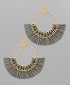 Forest Path Fan Earrings-Gray