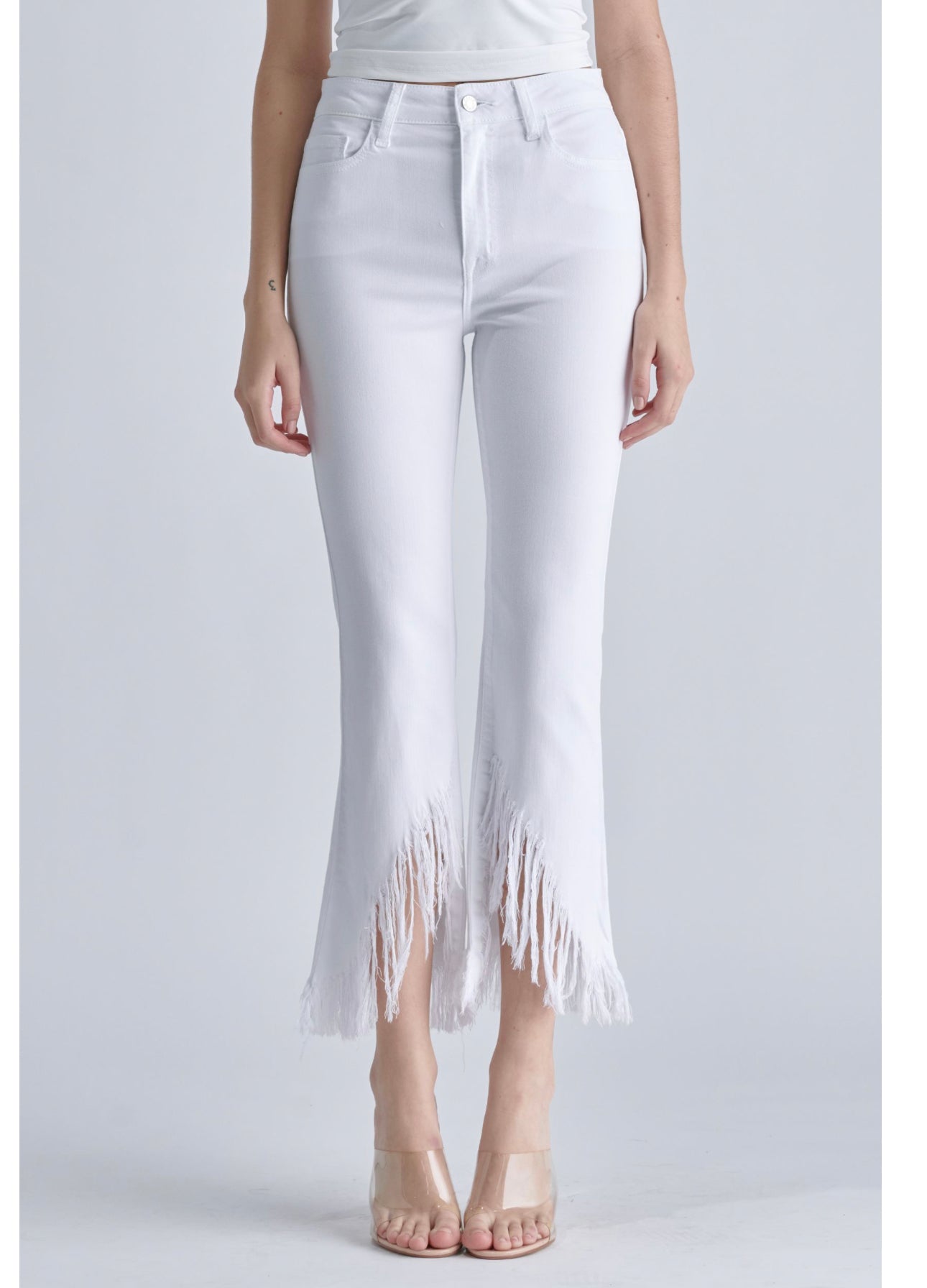 Bright as White Crop High Rise Jean