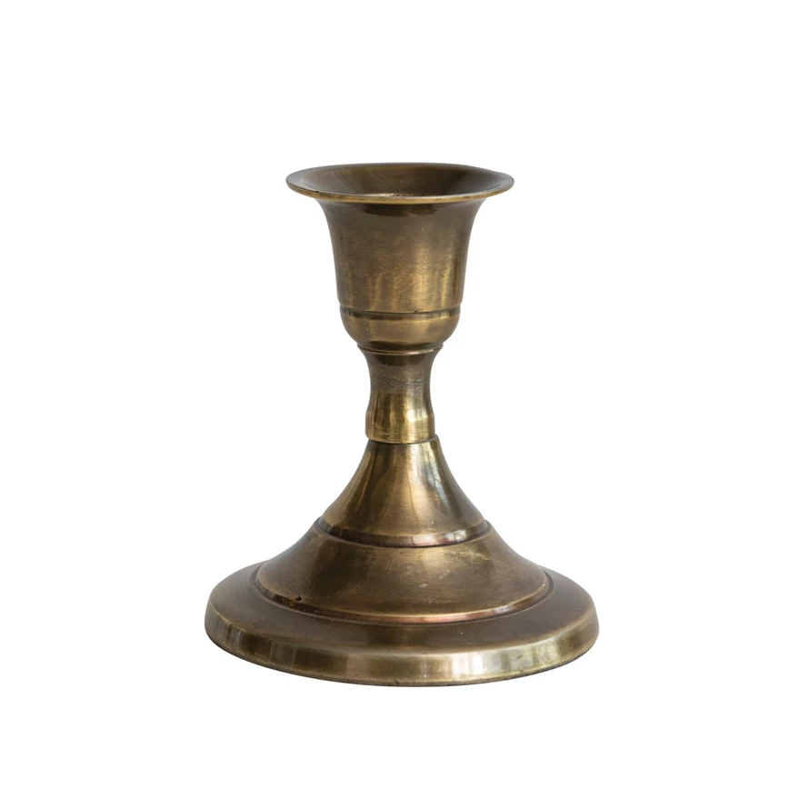 Sm. Antique Brass Candle Holder