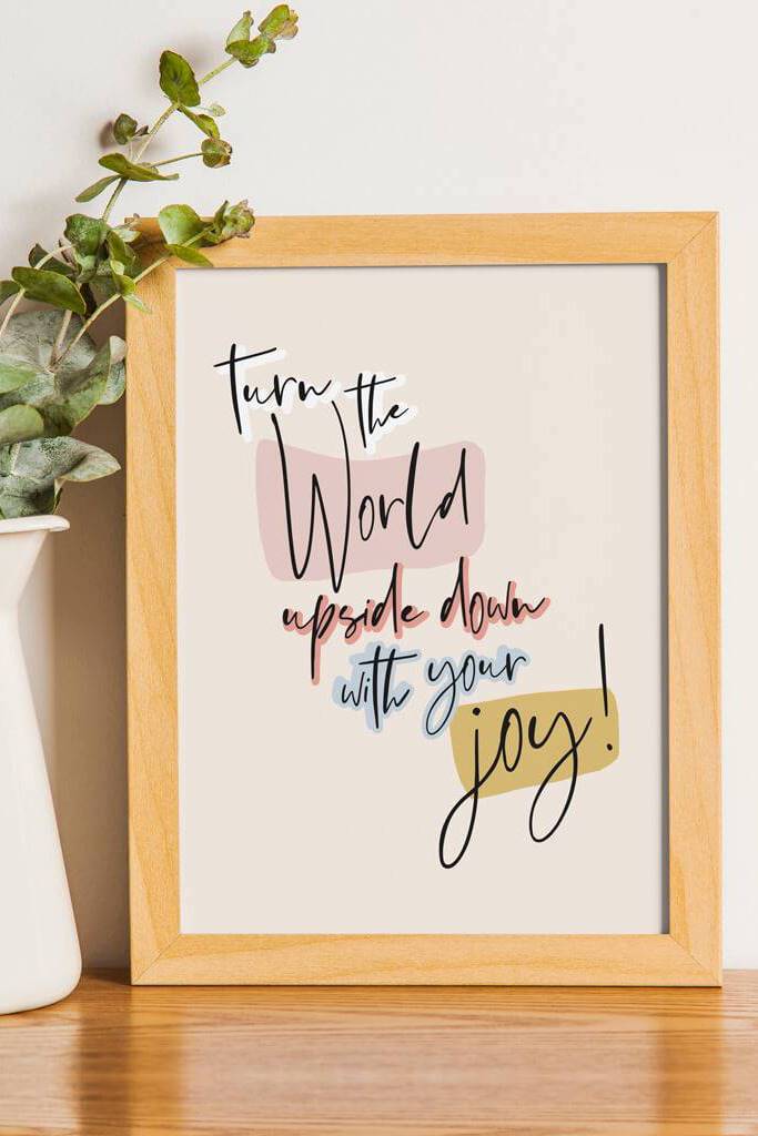 Turn The World Upside Down Colorful Canvas