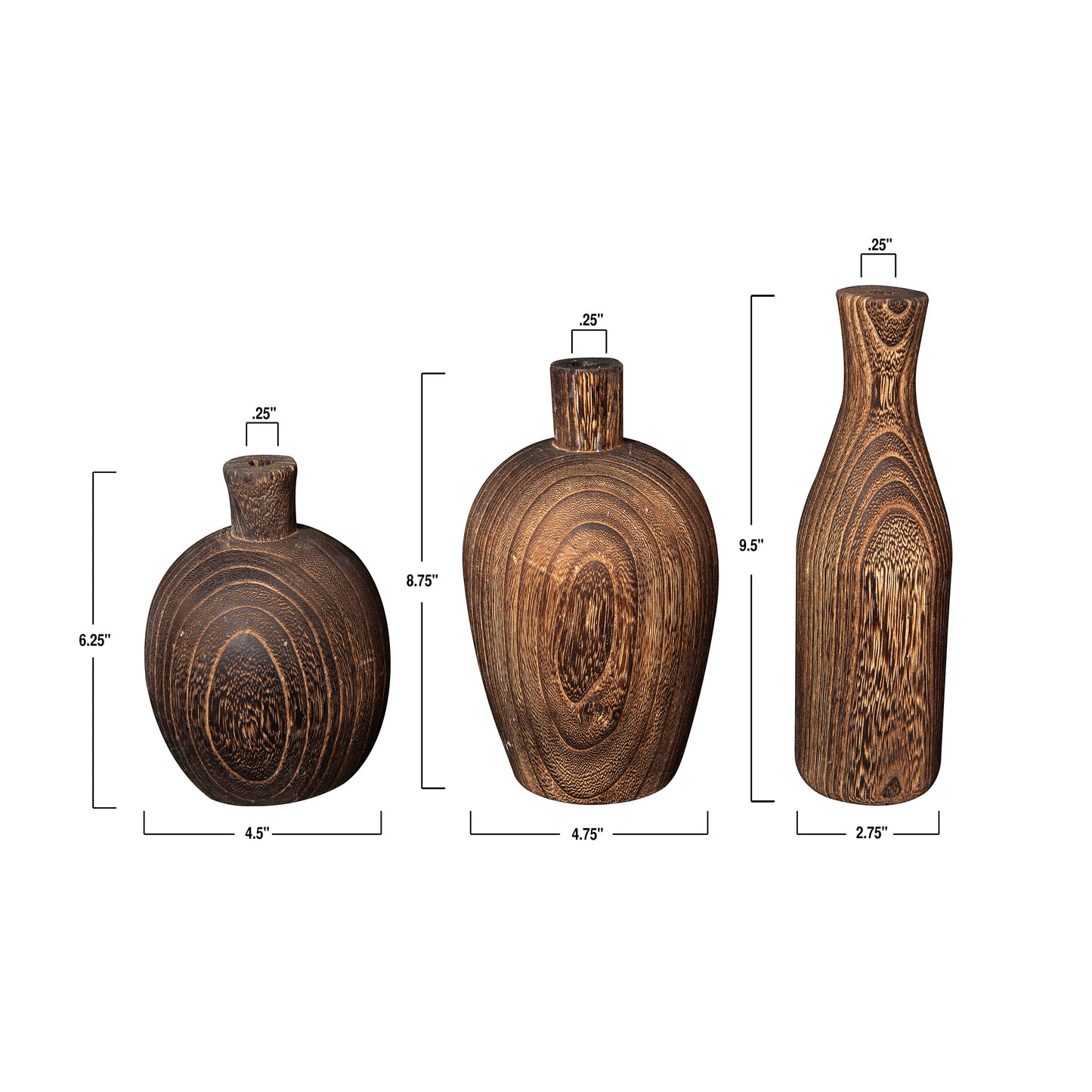 Paulownia Wood Vase Set