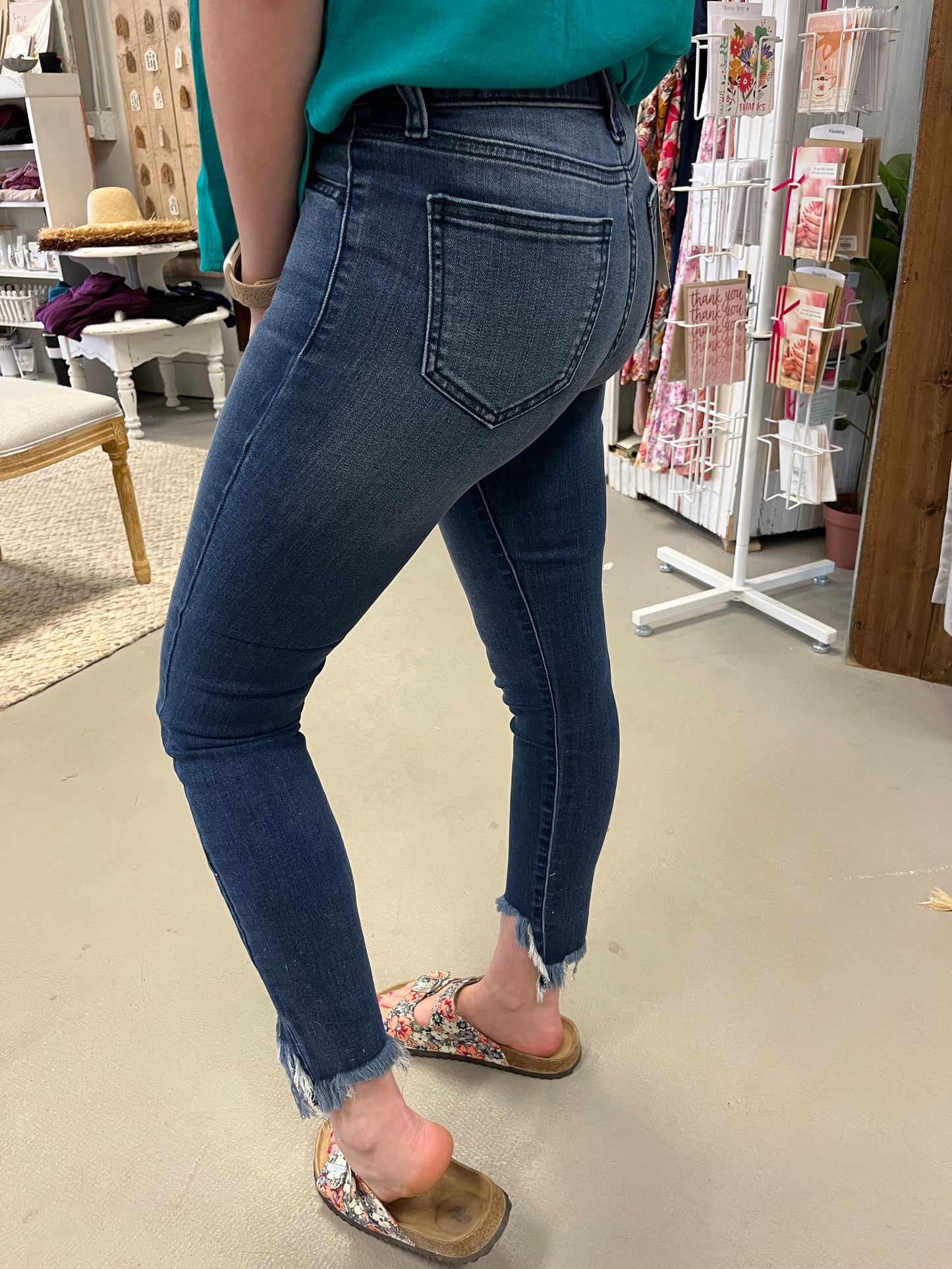 Marlo High Rise Fray Skinny Denim