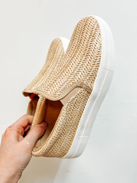 Roxi Raffia Slip On Shoes