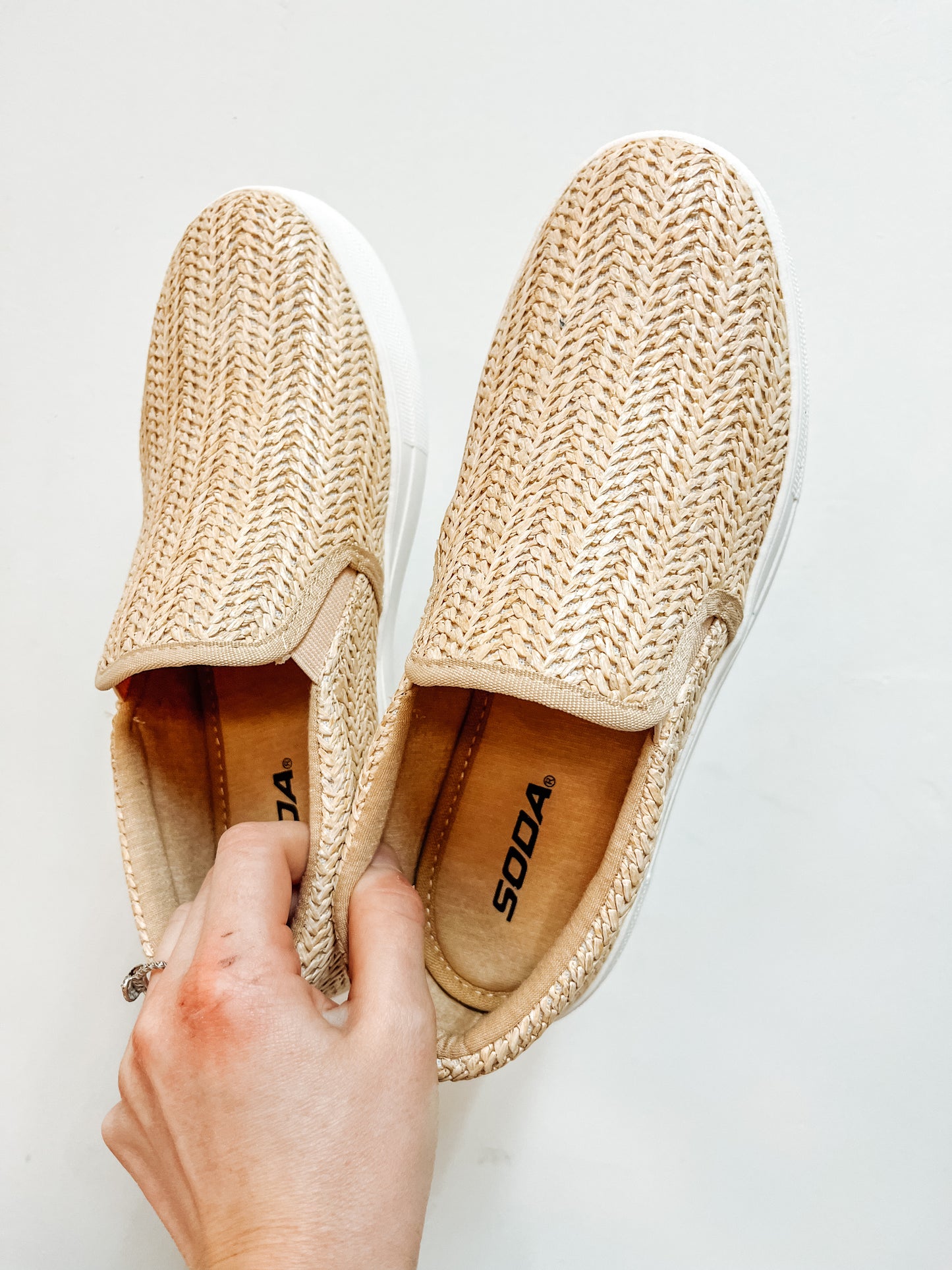 Roxi Raffia Slip On Shoes