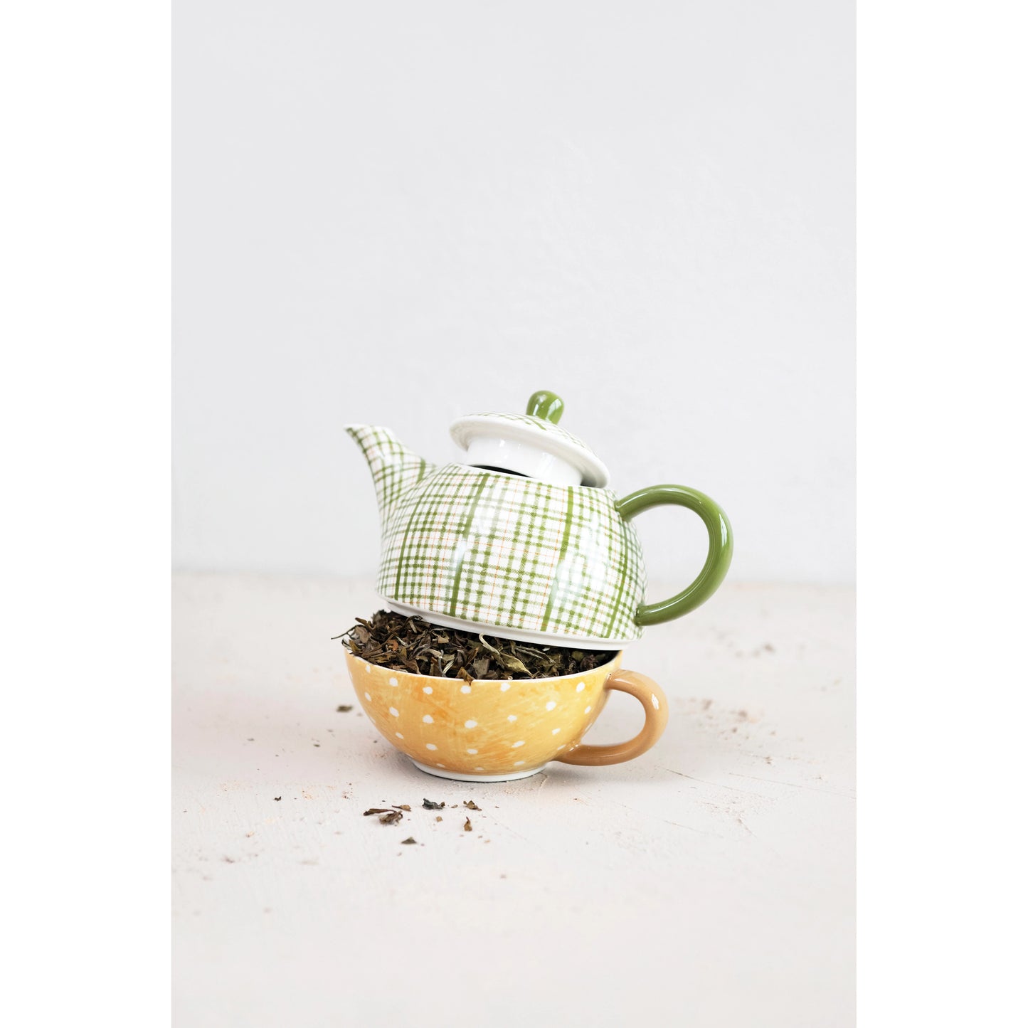 Plaid & Dot Tea Set