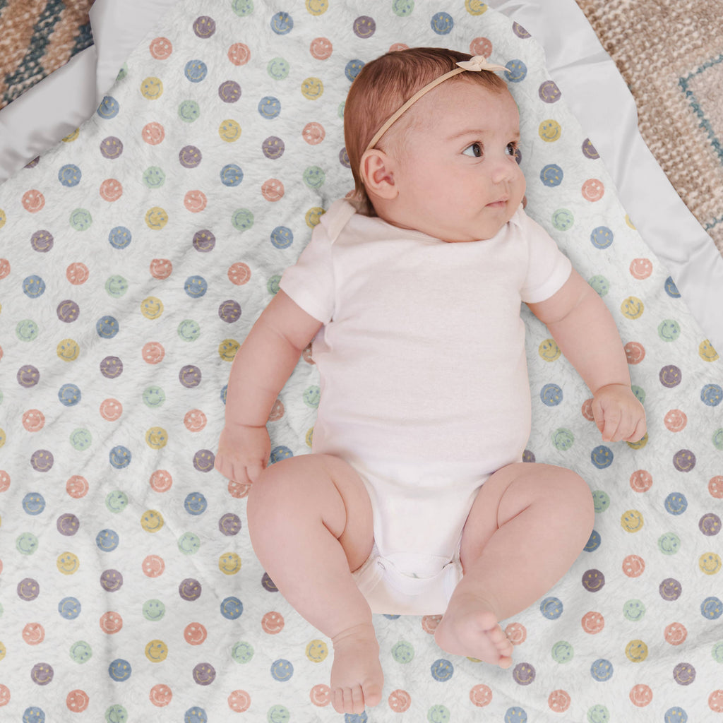 Reversible Baby Blanket Happy Baby Vibes
