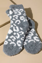 Leopard Cozy Chenille Socks (several colors)