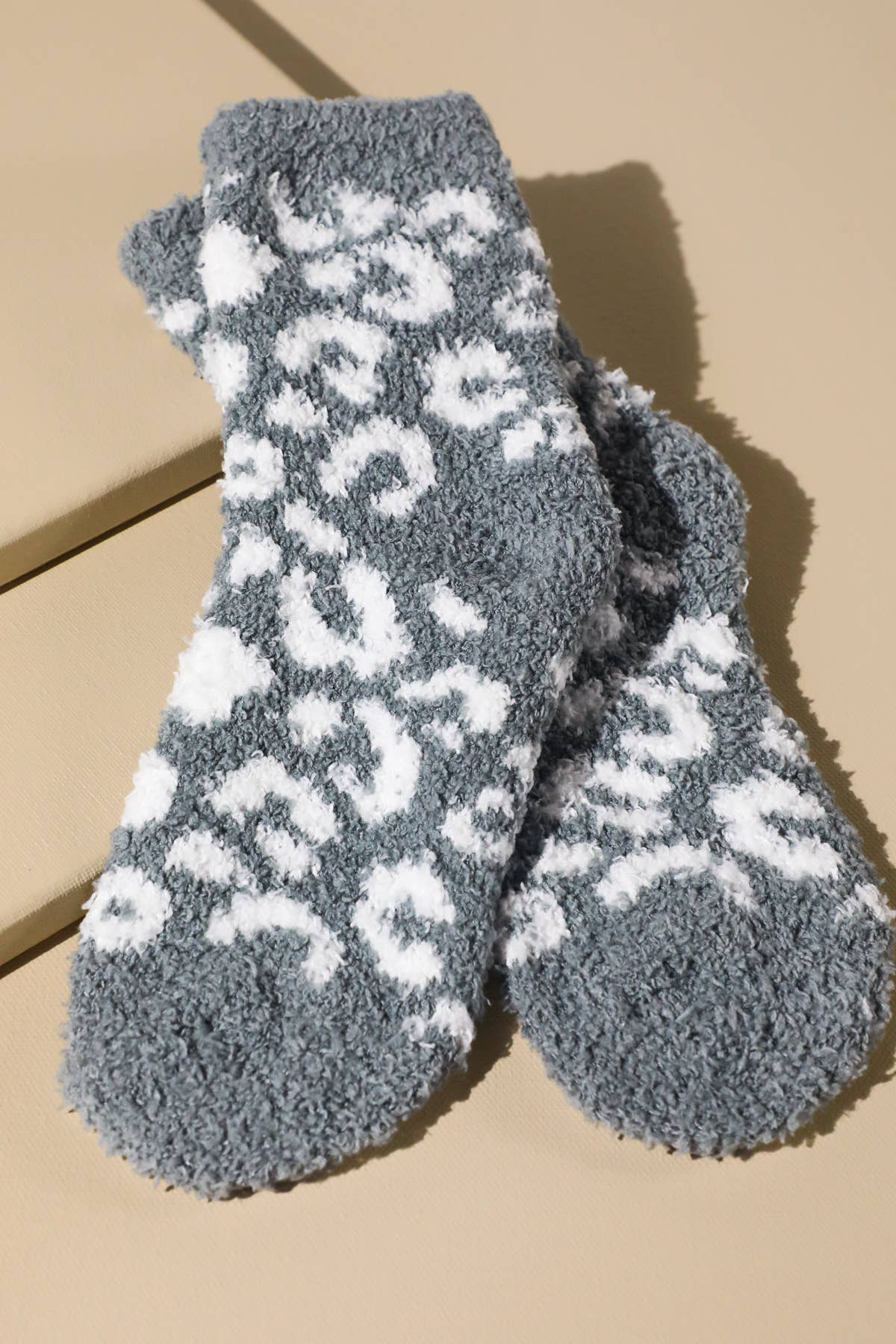 Leopard Cozy Chenille Socks (several colors)