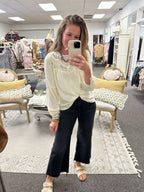 Midnight Crop Flare Denim