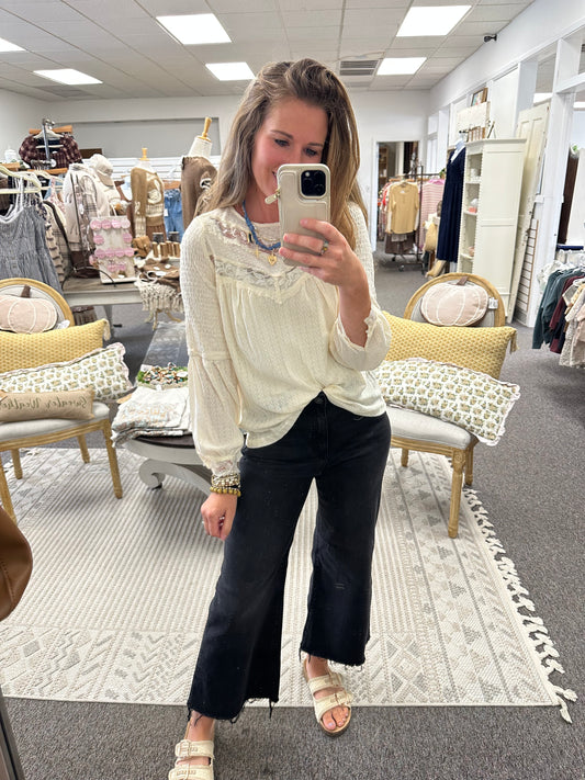 Midnight Crop Flare Denim