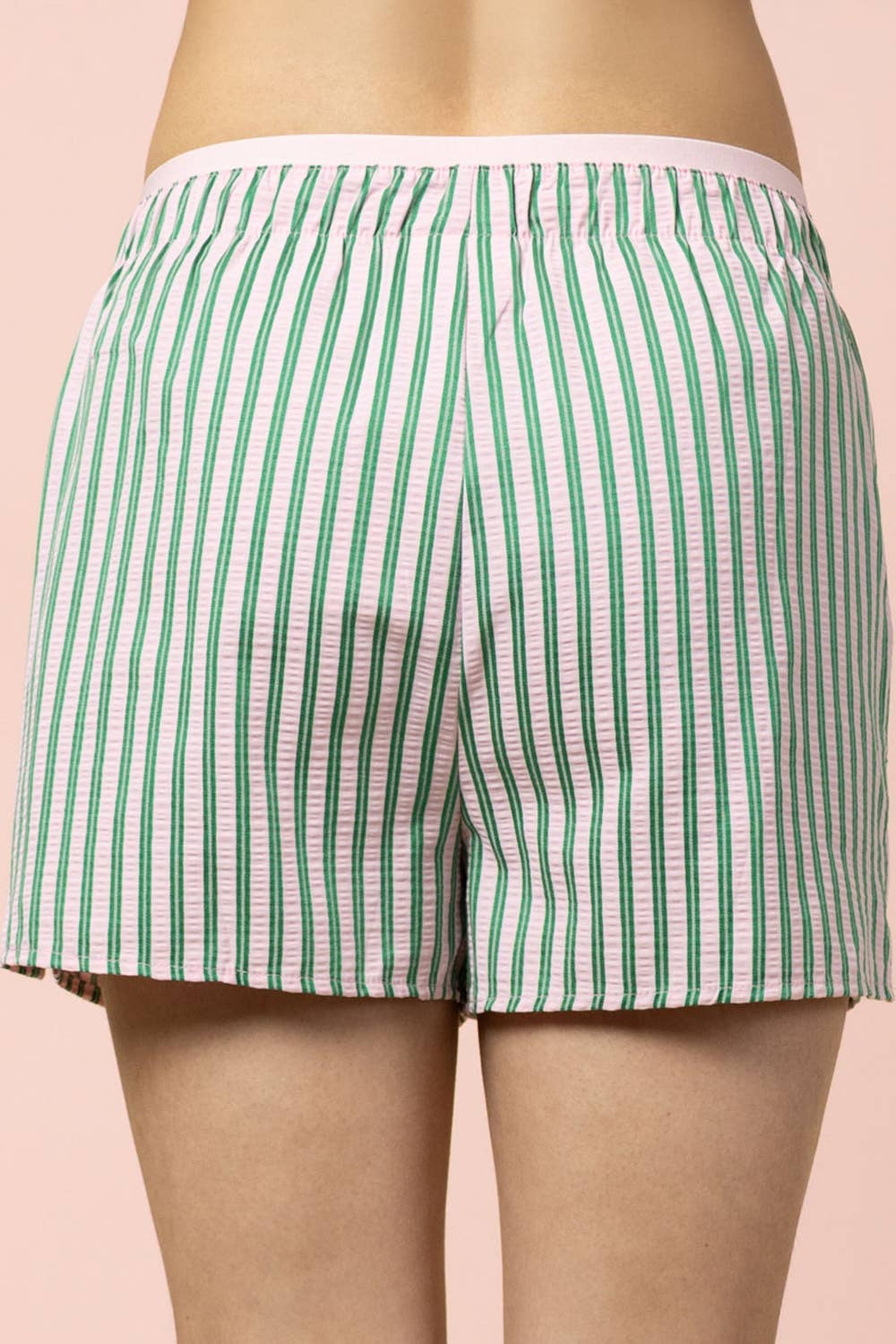 Green in Envy Striped Shorts