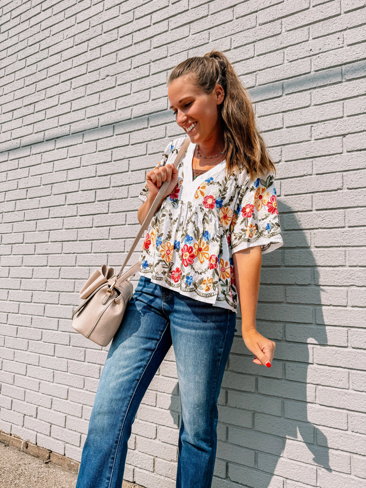The Meadow Bloom Embroidered Babydoll Top (S-XL)