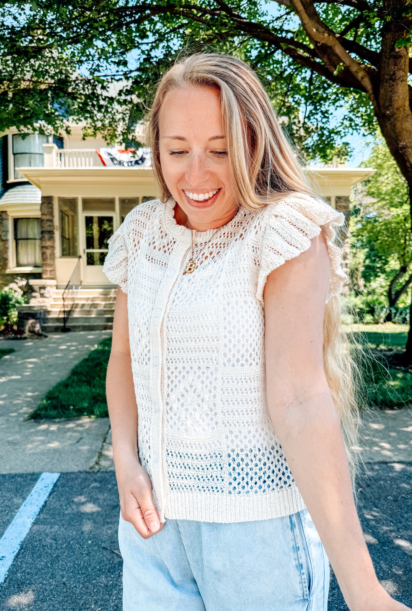 The Oatmilk Open Crochet Cardigan (S-XL)
