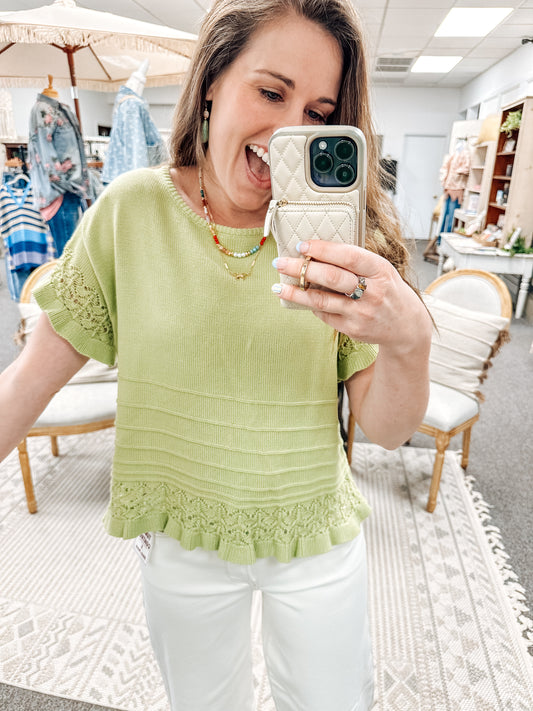 Crisp & Cute Open Knit Top (S-XL)