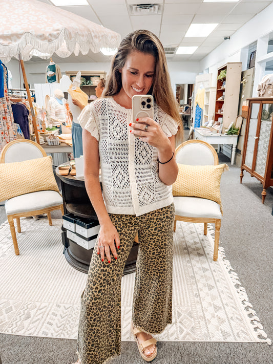 Catching Spots Wide Leg Denim (S-XL)