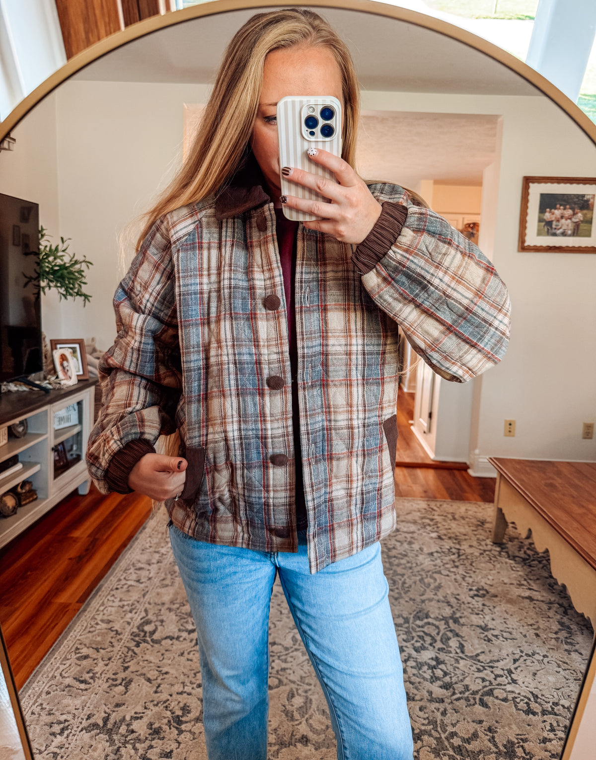 Cozy Check Quilted Puffer Jacket (S-XL)