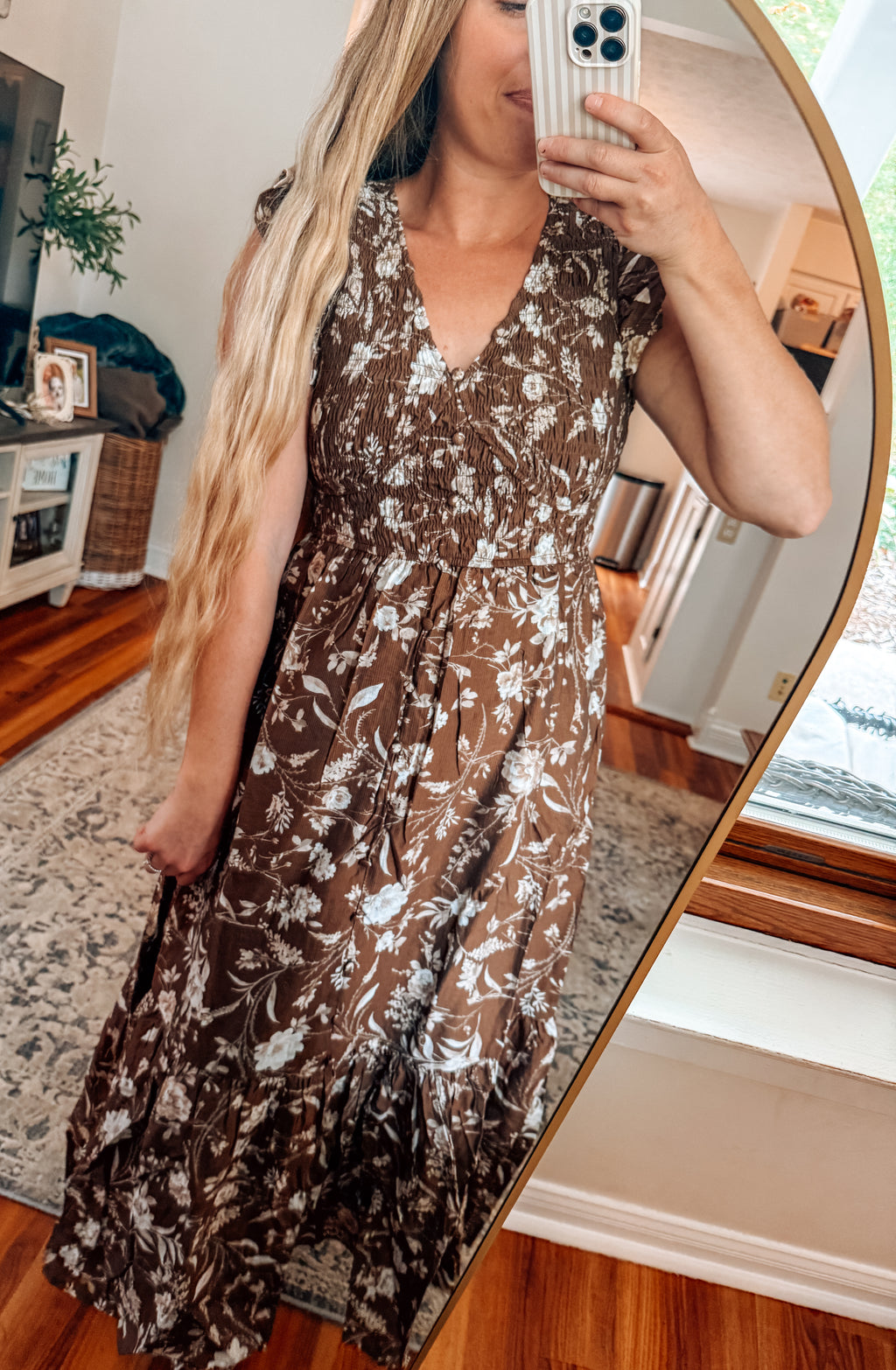 Petals & Promises Floral Smocked Midi Dress
