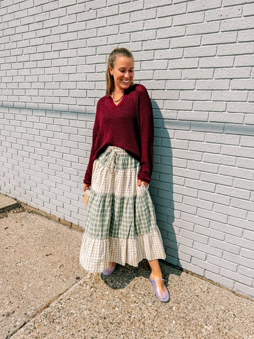 Dripping in Sangria Split Knit Top